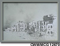 Enlvement des dcombres dans les rues d'Ortona CWM/MCG 12687