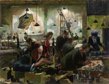 The camouflage workshop, Leamington Spa, Edwin La Dell ARA, Imperial War Museum, ART LD 322
