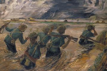 Birmanie - 14e Arme : la bataille du coude de la rivire Sittang, Leslie Cole, Imperial War Museum, ART LD 5617