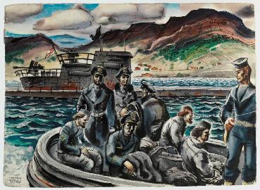 Prisonniers allemands quittant leur U-Boot, Bay Bulls, Terre-Neuve