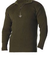 Acrylic commando sweater 1/4 zip olive drab:: Chandail en acrylique de style commando avec une fermeture