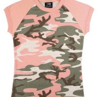 Women's pink camo s/s raglan t-shirt