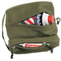 Canvas dual compartment travel/shave kit olive drab