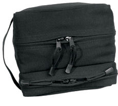Canvas dual compartment travel/shave kit black