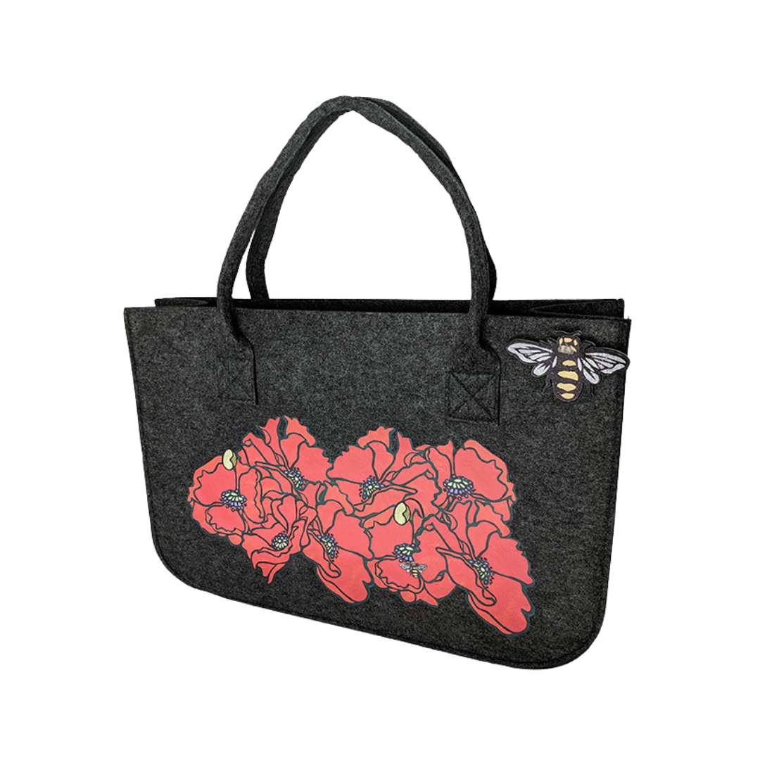 105868_POPPY GREY FELT CARRY-ALL MEDIUM BAG