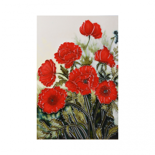 Classic Poppies Decorative Ceramic Tile