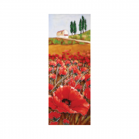 Hill Side Poppies Decorative Ceramic Tile
