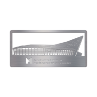 Metal bookmark featuring the Canadian War Museum building.