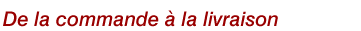 De la commande 
 la livraison