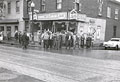 Strikers at St. Catherine and
Parthenais Streets.