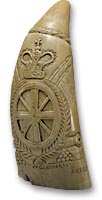 Scrimshaw carved from a whale's tooth - 
B-17 b - CD94-654-018