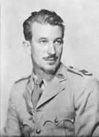 Studio portrait of official war artist Murray Griffin in uniform, c 1948; donated by the artist's family to the collection of the Australian War Memorial P04569