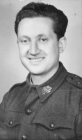 Studio portrait of artist Yosl Bergner in uniform; donated by the artist's family to the collection of the Australian War Memorial P04572.001