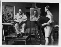Ardizzone painting Henry Carr's portrait, Credit : Imperial War Museum