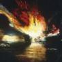 Light coastal forces blow up an enemy merchantman - Richard Eurich, Canadian War Museum, 19710261-6082