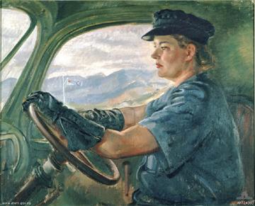 Transport driver (Aircraftwoman Florence Miles), Nora Heysen, Australian War Memorial, ART24393