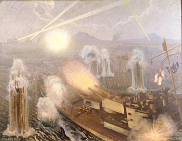 HMAS Perth fights to the last, Murray Griffin, Australian War Memorial, ART24483