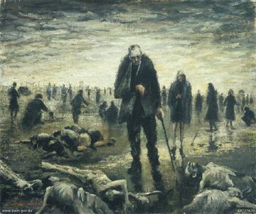 Blind man in Belsen, Alan Moore, Australian War Memorial, ART27620