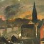 Incendiaries in a suburb - Henry Carr, Imperial War Museum, ART LD 1518