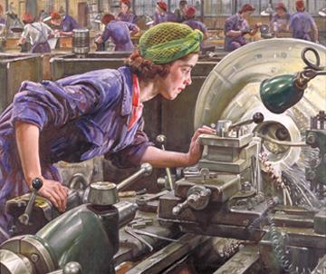 Ruby Loftus vissant un manchon de culasse, Dame Laura Knight RA, Imperial War Museum, ART LD 2850