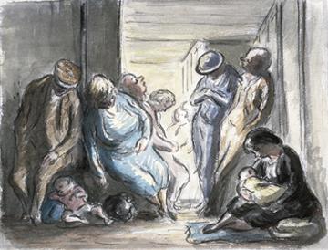 Dans l'abri, Edward Ardizzone CBE RA, Imperial War Museum ART LD 472