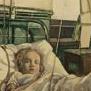 Enfant victime d'un bombardement recevant un traitement à la pénicilline - Ethel Gabain, Imperial War Museum, ART LD 5775