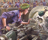 Ruby Loftus screwing a breech ring - Laura Knight, Imperial War Museum, LD_2850