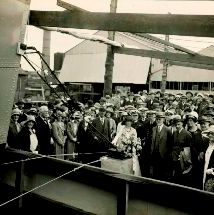 Le lancement du NCSM Saguenay, en juillet 1930