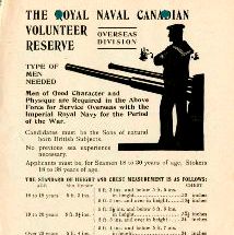 Affiche de recrutement de la Réserve navale royale des volontaires du Canada