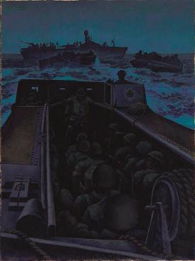 Bâtiments d'assaut de débarquement, au Sud de la FrancePeinture d'Alex Colville, 1944