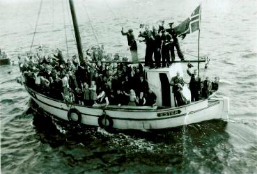 Port d'Oslo, en Norvège, le 13 mai 1945