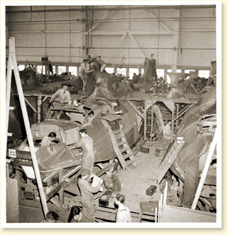 Assembly of Consolidated 'Canso' A flying boat at Canadian Vickers Ltd., Montreal, P.Q., April 1944. - Photo :  National Film Board - NFB NEG WRM-4219, CWM Reference Photo Collection