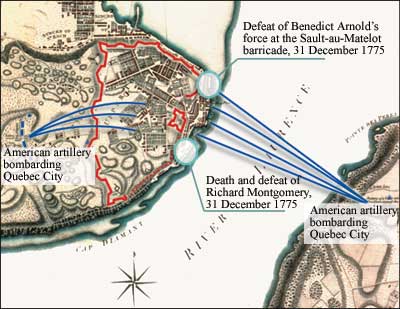 Map of Qubec City, showing the siege and attack by the Americans during the winter of 1775-1776ANC/NMC 55019