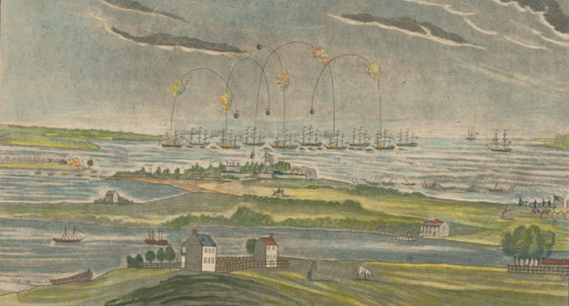 Une vue du bombardement de Fort McHenry, près de Baltimore, par la flotte britannique… le 13 septembre 1814, au matin