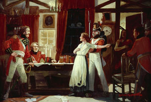 Rencontre entre Laura Secord et le lieutenant Fitzgibbon, juin 1813