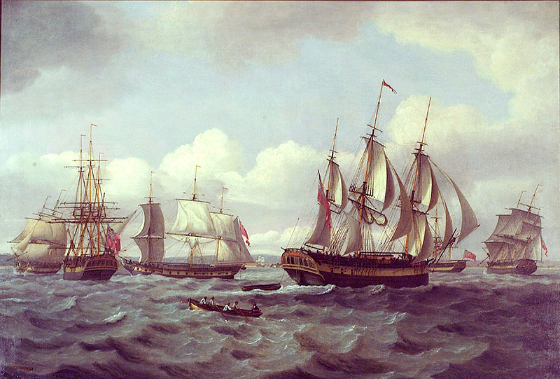 Le Castor et autres navires dans une mer agitée