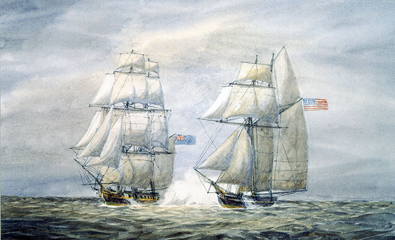 La capture du Snap Dragon par Le Martin, 1813