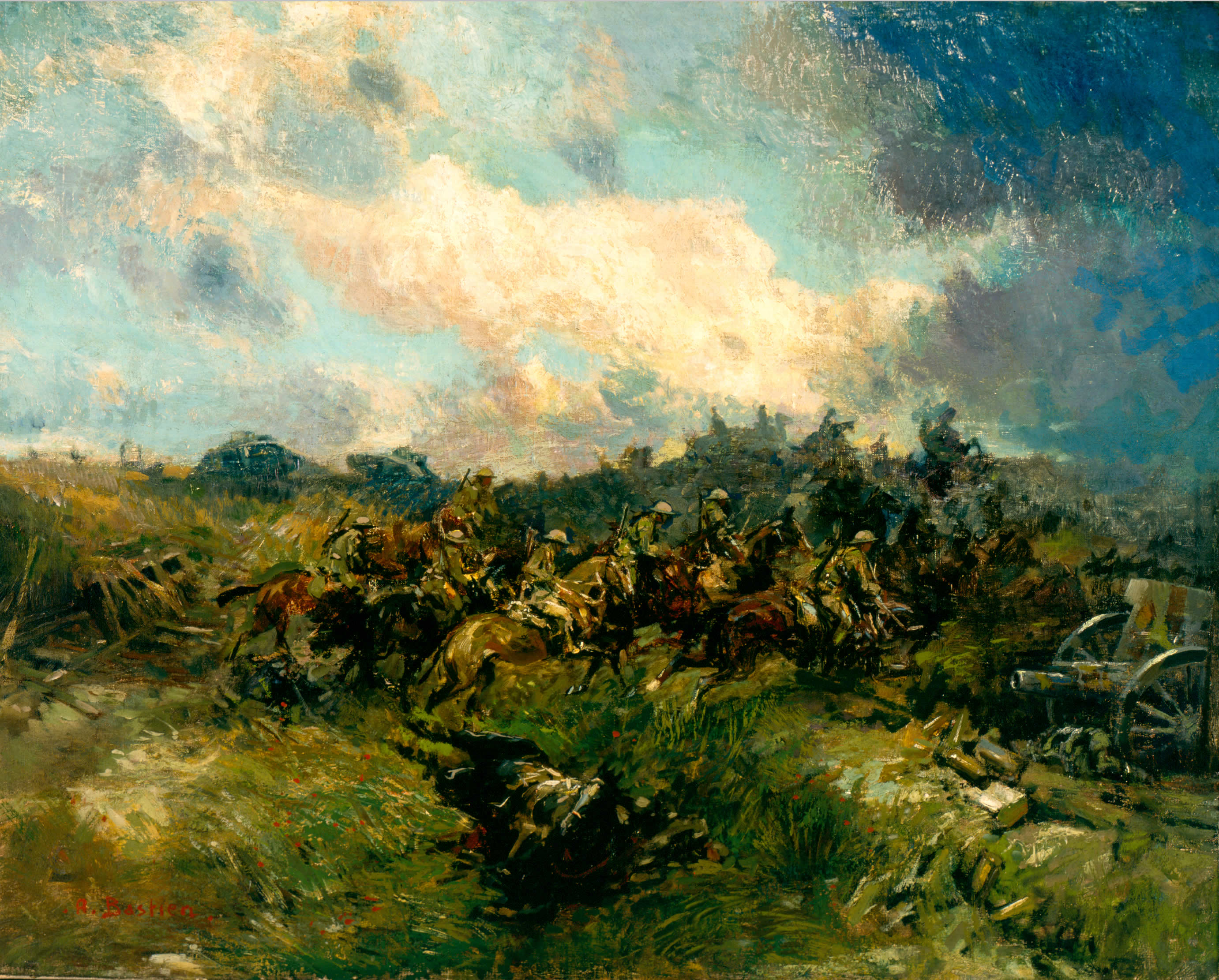 Cavalerie et chars d'assaut à Arras, 1918