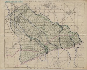 Cartes de la progression des Canadiens à Vimy