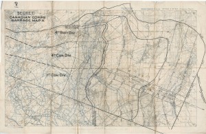 Carte des barrages d'artillerie