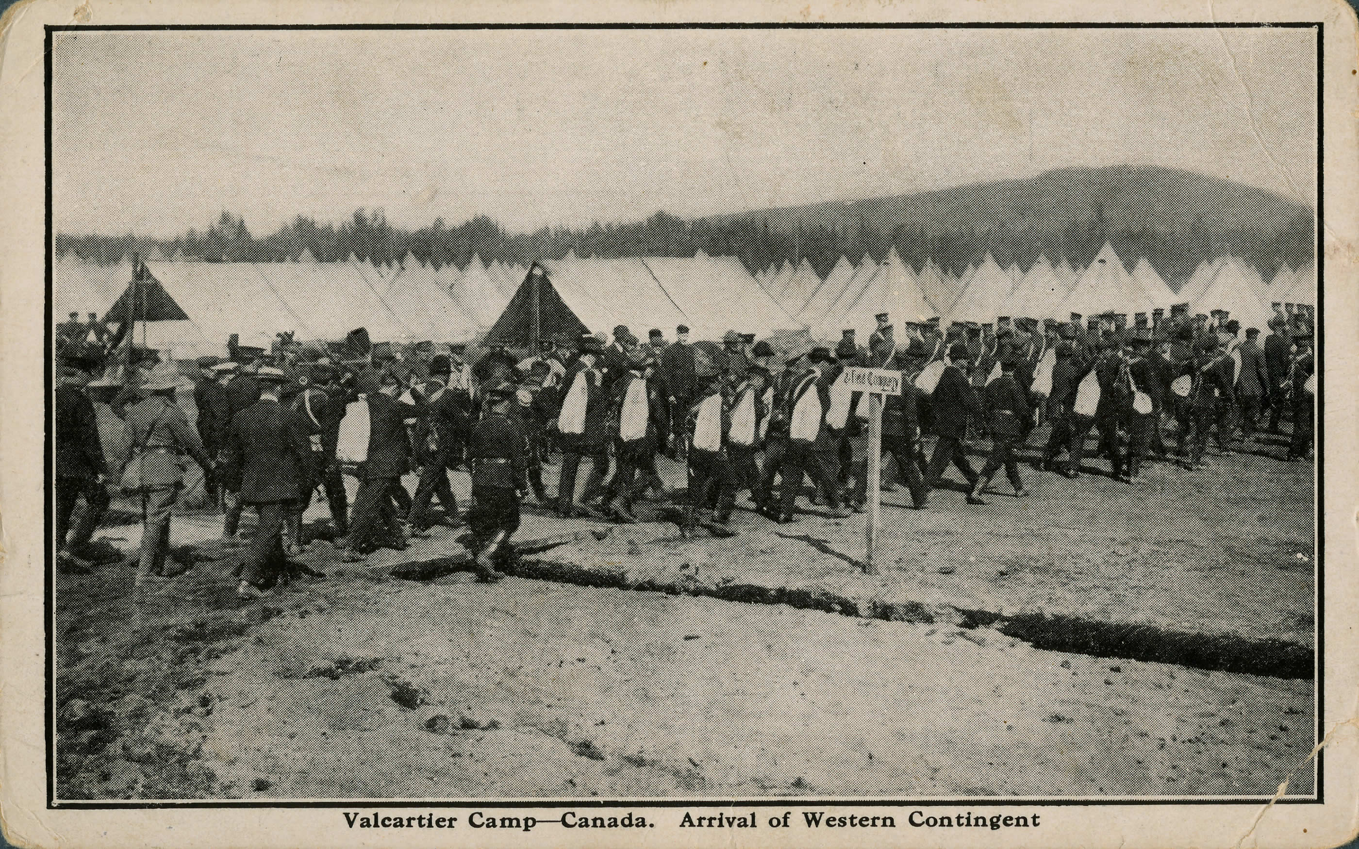 Arrivée du contingent de l'Ouest, Valcartier