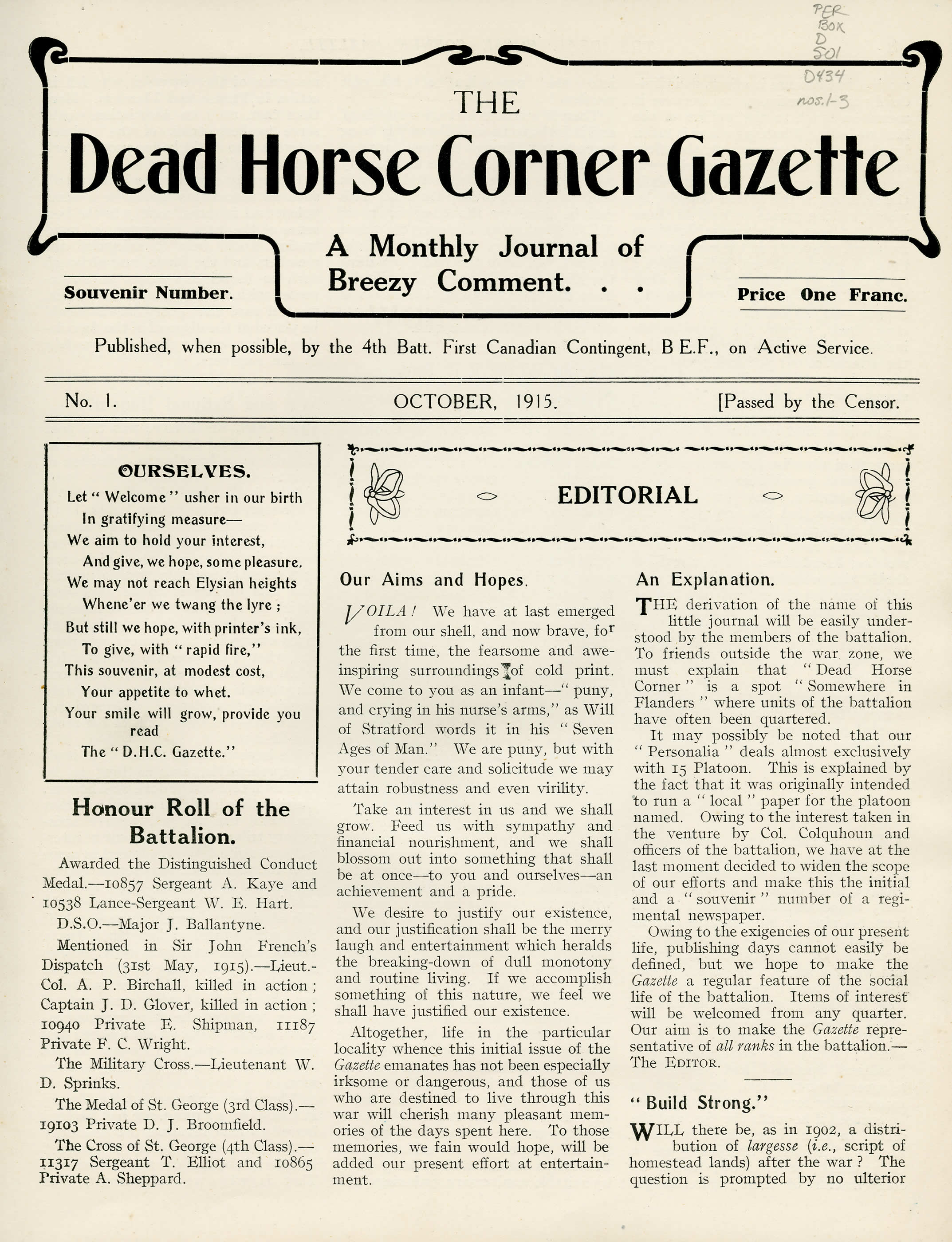 The Dead Horse Corner Gazette