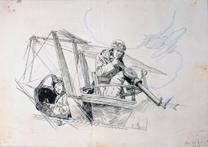 Croquis d'un pilote et d'un observateur