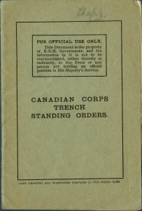 Ordres permanents pour le Corps canadien dans les tranchées