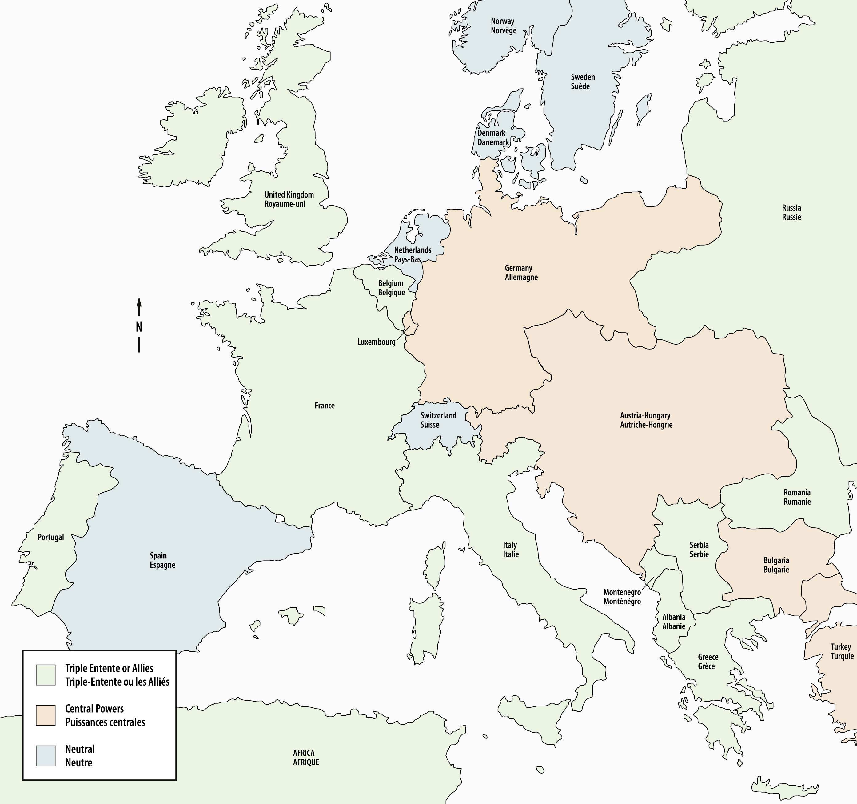 carte de la première guerre mondiale