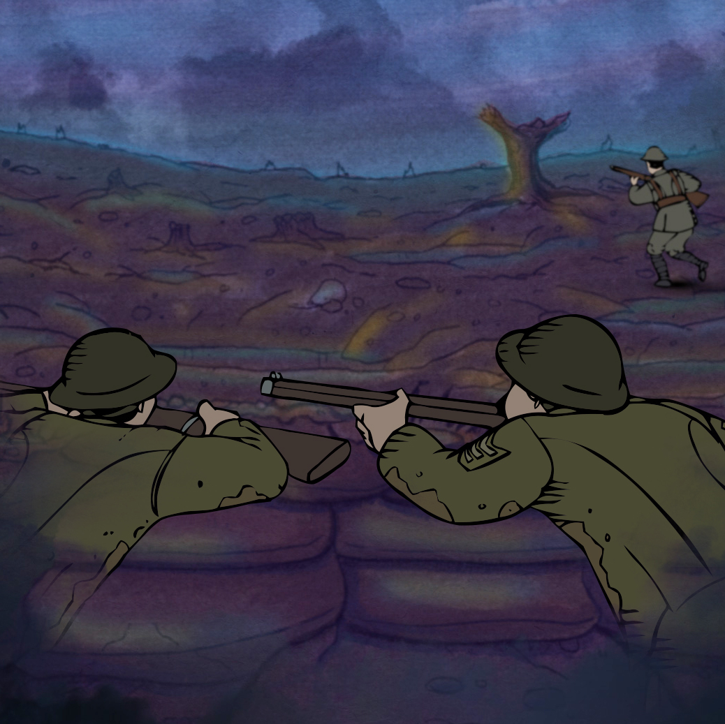 À l’assaut - une aventure interactive qui vous permet de faire l’expérience de la vie dans les tranchées pendant la Première Guerre Mondiale.