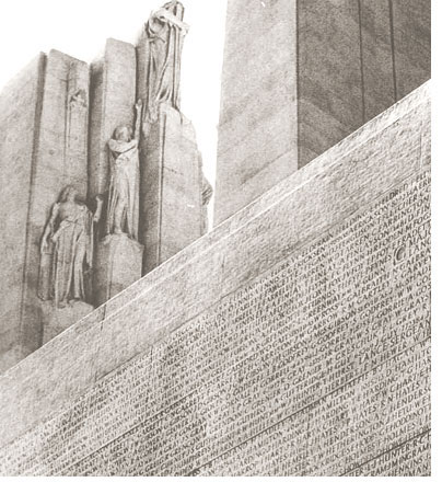 Un détail du Mémorial de Vimy