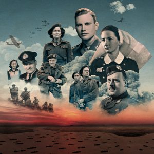 Un collage d'hommes et de femmes de la Seconde Guerre mondiale